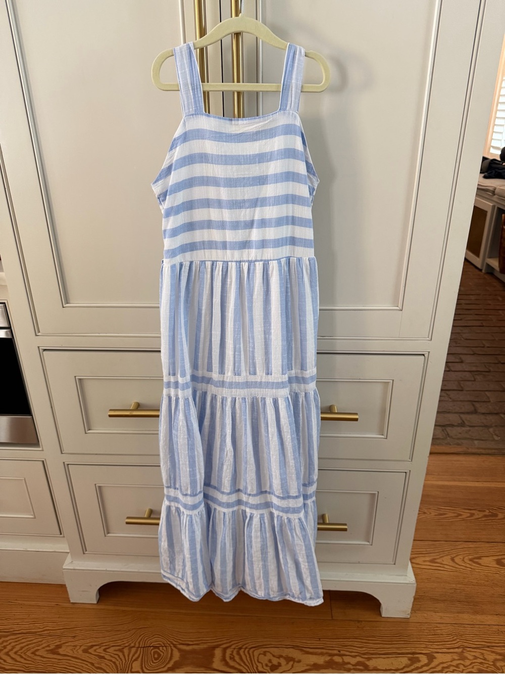Speechless Light Blue and White Striped Tiered Sundress - Girls